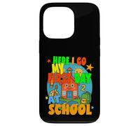 AQUÍ VOY MI PRIMER DÍA EN LA ESCUELA feliz estudiante comienza la escuela Carcasa para iPhone 13 Pro