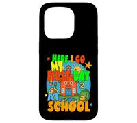 AQUÍ VOY MI PRIMER DÍA EN LA ESCUELA feliz estudiante comienza la escuela Carcasa para iPhone 15 Pro