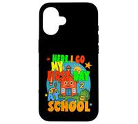 AQUÍ VOY MI PRIMER DÍA EN LA ESCUELA feliz estudiante comienza la escuela Carcasa para iPhone 16