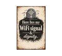 Aquí Yace Mi Wifial Y Dignidad Vintage Letrero De Metal Divertido Cartel De Chapa Resistente Y Duradera Letrero De Lata para Salón Pub Restaurante 20X30Cm