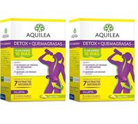 AQUILEA | Detox + Quemagrasas Forte |10 Sticks Solubles | Sabor Piña | Neutralizar y Eliminar Toxinas | Complemento Alimenticio (Paquete de 2)