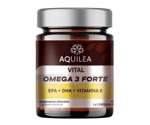 Aquilea Vital Omega 3 Forte | 90 perlas | EPA y DHA, Vitamina E | Aceite de pescado 1.000 mg | Alta Pureza |Suplemento alimenticio apoyo Corazón, Cerebro y Visión