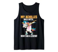 Aquiles Cirugía Recuperación Diseño Divertido Unicornio Aquiles Camiseta sin Mangas