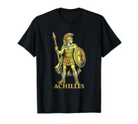 Aquiles Mito Griego La Ilíada Odisea Trojan Guerra Mitología Camiseta gráfica económica, Hombre, Negro, M