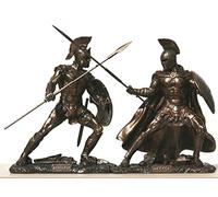 Aquiles vs Hector Batalla de Troy Guerrero Figura Escultura Figura Acabado Bronce