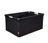 Aquilles caja de transporte, caja de aluminio grande, cesta de compras, caja plegable con marco de aluminio, caja plegable, 61,5x42x29cm (negro)