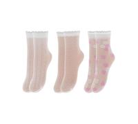 Aquilone - Calcetines de fantasía surtidos, calcetines para niña de verano con encaje y fantasía, accesorios para ropa de niña, ideales para ceremonias, fabricados en Italia, 3 pares, Multicolor x3