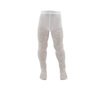 AQUILONE Medias Aurelia, medias de niña, medias de niña velado fantasía floral, medias ceremonia, calcetines de encaje - Made in Italy (Blanco, 4)
