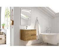 Aquore | Conjunto de Baño OBAN Supendido 2 Cajones | Mueble de Baño Suspendido con Lavabo Incluido | Estilo Moderno (Roble Ostippo, 60 x 45 x 48 cm)