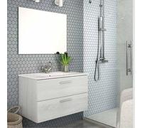 Aquore Mueble de Baño Suspendido con 2 Cajones, Mallorca, Incluye Lavabo Cerámico | Conjunto de Baño Mallorca Suspendido (Hibernian, 100 x 45 x 48 cm)