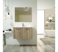 Aquore Mueble de Baño Suspendido Mallorca con Lavabo Cerámico, 2 Puertas (Roble Ostippo, Ancho 60 cm)