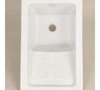 Aquore | Pila Lavadero BINGO | Fabricada en Porcelana Blanco Brillo | Medidas 40.5 x 36x 64 cm | Medidas de la base 29×29 cm | NO incluye patas ni soporte.