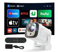 aquota Miniproyector portátil 4K con WiFi 6, Android 11, 1080P Full HD, compatible con teléfono, PC, portátil y dispositivo USB, cine en casa con HDMI y rotación de 180° (HY260pro)