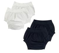 AQX Cubrepañales de tela para adultos, ropa interior reutilizable e impermeable para incontinencia, pantalones de plástico de cintura alta a prueba de fugas, 4 unidades (blanco y negro, 2XL)
