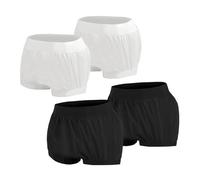 AQX Cubrepañales de tela para adultos, ropa interior reutilizable e impermeable para incontinencia, pantalones de plástico de cintura alta a prueba de fugas, 4 unidades, blanco, S