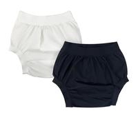 AQX - Pantalones de plástico para adultos, ropa interior reutilizable e impermeable para incontinencia, fundas de tela de cintura alta a prueba de fugas, 2 piezas (negro, blanco, 2 piezas, M)