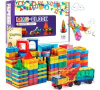 AQXONG 104Pcs Juguetes de Construcción Magnéticos Juguetes de Bloques de Construcción Magnéticos Juguetes de Bloques de Construcción Educativos Juguetes de Construcción para Niños para Niños Niñas 3+