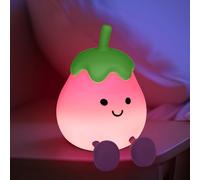 AQXONG Berenjena Luz Nocturna Infantil, Luz Nocturna Infantil con Función de Temporizador, USB Recargable, Lámparas Infantiles de Silicona Adecuado para Sala de Estar, Sala de Niños, Dormitorio