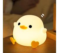 AQXONG DoDo Duck Luz Nocturna Infantil, Kawaii Luz Nocturna Infantil, Atenuación Táctil, Recargable con Función de Temporizador Portátil Luz de Noche, Regalos Infantiles para Niños y Niñas