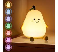 AQXONG Luz Nocturna Infantil en Forma de Pera, Luz Nocturna Infantil con Función de Temporizador, USB Recargable, Lámparas Infantiles de Silicona Adecuado para Sala de Estar, Sala de Niños, Dormitorio