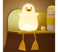 AQXONG Luz Nocturna Infantil Pato, Kawaii Luz Nocturna Infantil, Atenuación Táctil, Recargable con Función de Temporizador Portátil Luz de Noche, Regalos Infantiles para Niños y Niñas