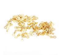 aqxreight 100 Conectores de Prensado de Cable Prensado en Frío de Latón Desnudo M5 5 2 Mm para Evitar Soldadura Terminal de Terminal de Ojo de en Frío de Latón en Cable