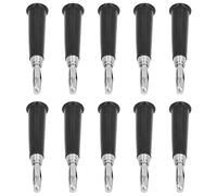 aqxreight 100 Piezas Conector Banana de Cuerno Latón Aleación de Zinc ABS Conectores de Banana Soldados para Baterías de Camiones 4 Mm Enchufe de Cuerno Rojo Enchufe Soldado para Altavoz (BLACK)