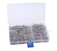 aqxreight 1000 Uds. Anzuelos de Pesca Baitholder, Anzuelos de Pesca Forjados de Caña Larga, en J de con Púas Dobles, Asegure Sus Dos a lo Largo con Rodajas Traseras, Ayuda para Pescar Baitholder