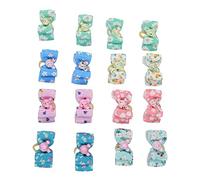 aqxreight 16pcs para Perros para el Cabello de Perro Patrón Floral Multicolor 2 Capas para Mascotas Bownot con Gomas de Goma para Cachorro de Cachorro