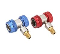 aqxreight 2 Acopladores Rápidos de CA R134A, Conectores Adaptadores de Alta y Baja Presión para de Aire Acondicionado Automotriz, con Ajuste Lateral para Juego de Manómetr
