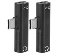 aqxreight 2 Unidades 2 en 1 TypeC a 3,5 Mm Cable de Auxiliar Cargador de Cable Adaptador Distribuidor de Auriculares Carga de 3,5 Mm con Conector para Escuchar Carga Mientras Se Usan Auriculares