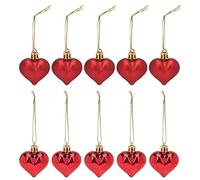 aqxreight 24 Bolas Navideñas con Colgante de Amor, Forma de Corazón, Plástico, Cuerda con Gancho Desmontable, Bordes Redondeados, Adornos Colgantes que Aportan Más Uso, Decoración Redondeada