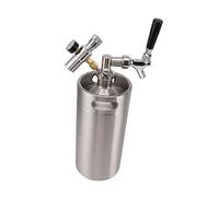 aqxreight 3.6L Cerebro de Cerveza de Acero Inoxidable Mini Barril con Grifo de 150 PSI de Presión Tap para el Dispensador de Cerveza Artesanal