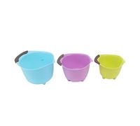 aqxreight 3pcs Drenaje Colandero Juego de Alimentos PP PP Canasta de Lavado de Frutas Vegetales Apilables con para la Limpieza Mezcla Almacenamiento