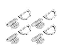 aqxreight 4 Juegos de Ganchos de Ojo de Almohadilla Plegable de Acero Inoxidable 316 de Calidad Naval, Anillos de Conexión en Forma de D de 8Mm para Aparejos de Barcos, Aplicaciones Marinas