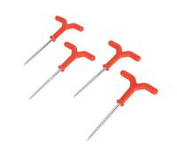 aqxreight 4 PCS Carpa de Pesca Taladro de Hielo Plástico Acero Inoxidable Mochila Resistente Carpa Clavo de Hielo para Invierno Al Aire Condiciones Duras para un Anclaje Son Estacas de Nuestras