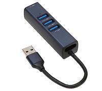 aqxreight 4 Puertos USB 3.0 Cubo para Computadora Portátil y PC - Adaptador Multipuerto de 5 Gbps Rápido con Orificio de Almacenamiento, Compatible con Unidades Flash y Más