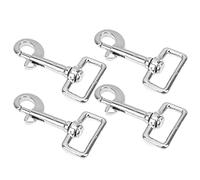 aqxreight 4PCS Gancho de Presión Anillo Cuadrado Hebilla de Correa de Perro de una Sola Cabeza Acero Inoxidable para Mochila Billetera L80 Mm / 120 Kg y Mochila para Billetera para Mascotas (L105mm)