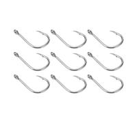 aqxreight 50 Uds. Gancho de Pesca para Iseama con Púas Tipo 9# Acero Rico en Carbono con Orificio para Carpa, Bagre, Aparejos de Pesca de Agua Dulce y Salada (9#)