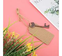 aqxreight Abrebotellas con Forma de Llave, Artesanía con Elegante Etiqueta y Cordel para Invitados, Regalos, Celebraciones y Eventos Especiales (50 piezas + cuerda de cáñamo + tarjeta)