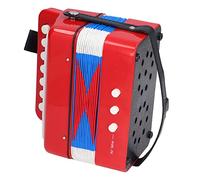 aqxreight Acordeón de Juguete para Niños 7 Teclas Instrumento Musical de Acordeón Pequeño Educativo para Niños con Impermeable y Fuelle de Plástico Largo El Es de Material ABS Resistente