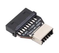 aqxreight Adaptador USB 3 0 19P 20P a Tipo 180 Grados Convertidor de Encabezado Tipo USB de 10 Gbps con Puerto Frontal C para Placa Base de Computadora Compatible con el Adaptador Type It de 180