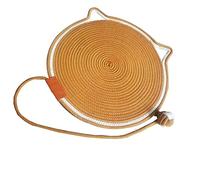 aqxreight Alfombra para Gatos con Hilo de Algodón, Tejida a Mano, Dibujos Animados, Linda, Cómoda, a Prueba de Arañazos, Almohadilla Rascadora para Gatos, Gatitos, café y Arañazos, sin Algodón, (Café)