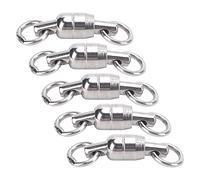 aqxreight Anillo de Rotación de Rodamiento de Acero Inoxidable Bidireccional, Conector de Anillo de 8 Palabras, Accesorios de Pesca, Diseño de Distorsión, Apertura Que Proporciona Uso de Acero