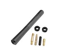aqxreight Antena Corta Antena de Estilo Deportivo de Automóvil de Fibra de Carbono de 4,7 "con Pernos. Usted Selecciona Cuando está Estable para Llevar a la de Recepción Corta de Radio (Black)