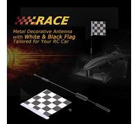 aqxreight Antena Decorativa de Metal con Bandera Blanca y Negra para 1:10 HSP Rc4wD Axial SCX10 D90 HPI RC Crawler Car Diseño sobre Mano de Obra Peso Excepcional