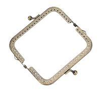 aqxreight Asas Cuadradas para Marco de Monedero para Bolsos de Bricolaje Hardware de Bolso de Metal en Relieve de Bronce Verde Suministros de Costura a Medida para Carteras y Proyectos de