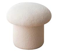 aqxreight Banco de sofá de Madera de Pino Redondo: Taburete Moderno para el Pie para el Hogar, la Oficina y el Dormitorio con Apoyo Suave y Acolchado (White)