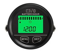 aqxreight Batería DE 12 V a 24 V Identificación Automática Positivo Medidor DE Voltaje del Reloj DE Sincronización Negativa para el CAR UNA FUNCIÓN DE PANTALLA ¡Tiempo DE Retroiluminación
