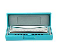 aqxreight Blues Harmonica 10 Agujeros Mouthorgan D Key Acero Inoxidable ABS Resina Instrumento de Viento Azul Resistente a la Corrosión y Material No Apto para Principiantes Profesionales y (BLUE)